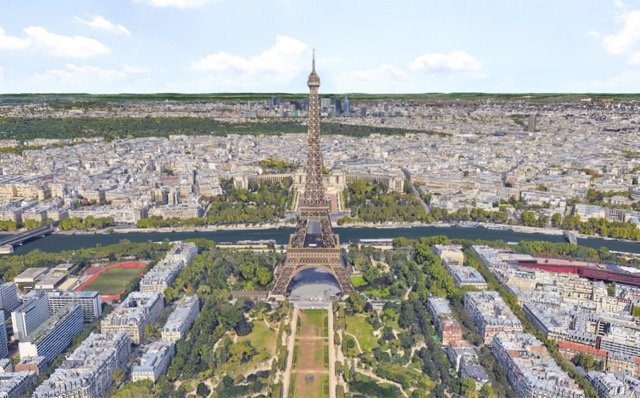 Simulación aérea Torre Eiffel Google Earth