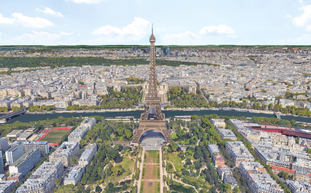 Simulación aérea Torre Eiffel Google Earth